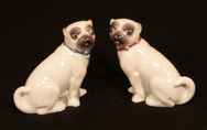 Pair of Large Cream Pugs - 'Audrey & Philip'